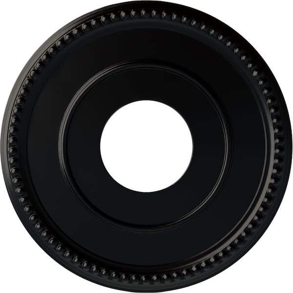 Ekena Millwork Bradford Ceiling Medallion (Fits Canopies up to 6 5/8"), 12 1/2"OD x 3 7/8"ID x 3/4"P, Jet Black CM12BRBLF - main